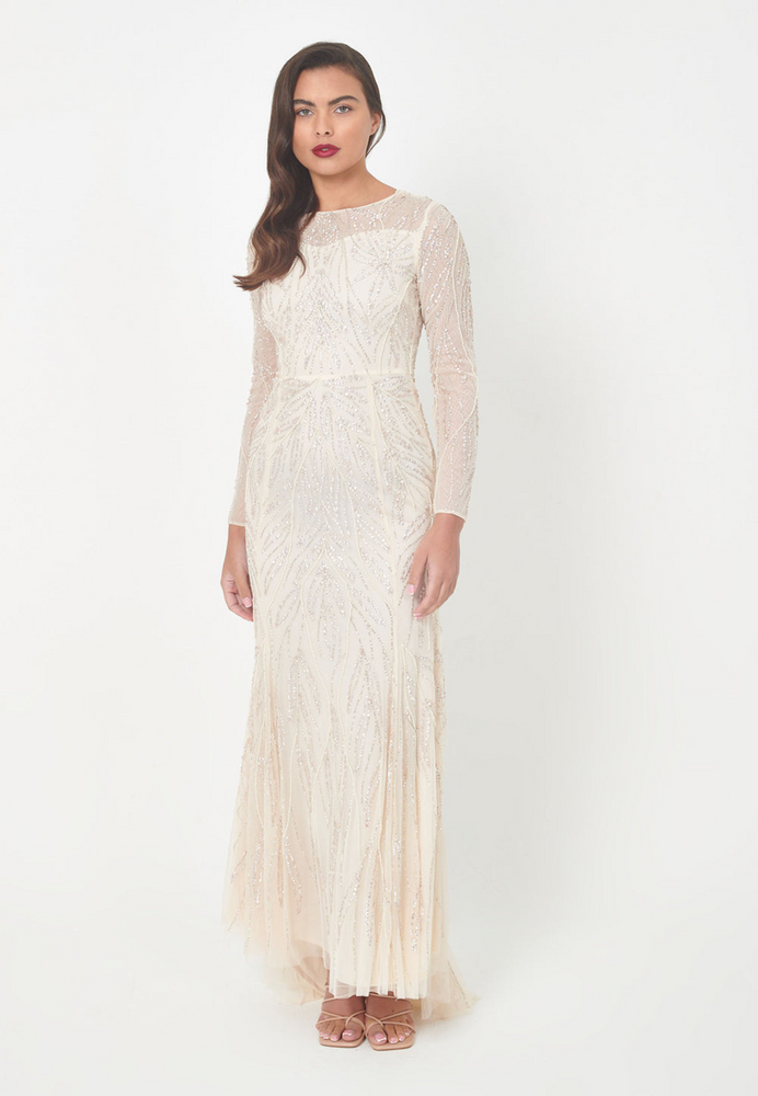 MAHAM  MODEST EMBELLISHED SEQUIN DRESS | M220827