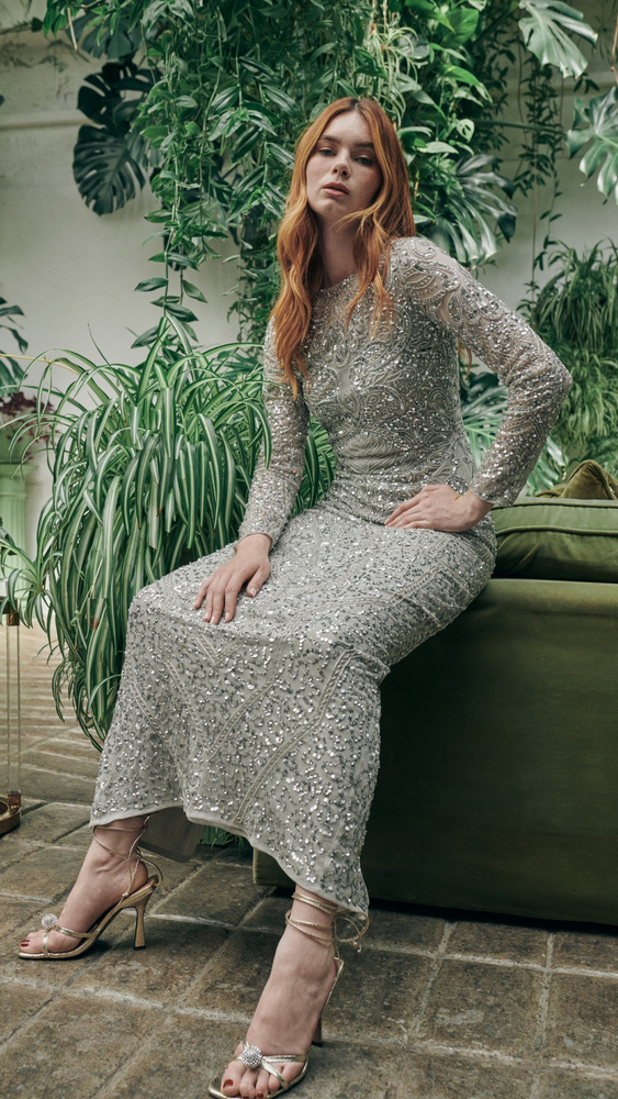 NOYA MODEST EMBELLISHED SEQUIN MAXI DRESS | BTM240206