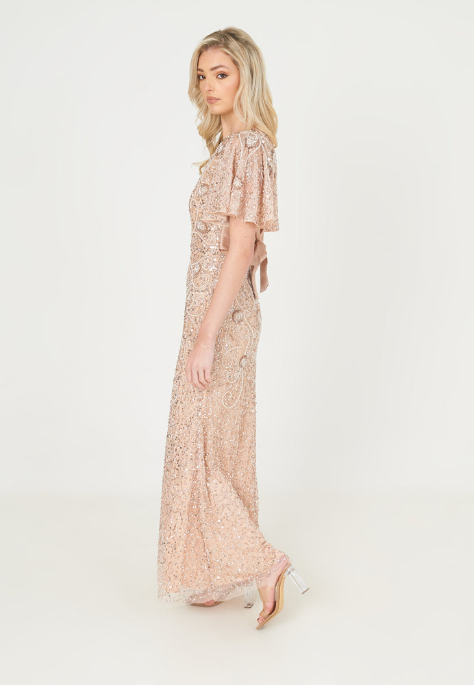 ROLA EMBELLISHED SEQUIN DRESS SIDE