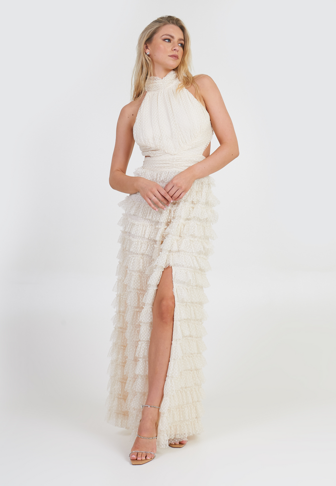 SABRINA RUFFLE MAXI DRESS