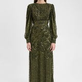 Lujen Embellished Sequin Maxi Dress | MTZ250712