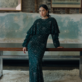 Elin Modest Embellished Sequin Maxi Dress | MTZ250406