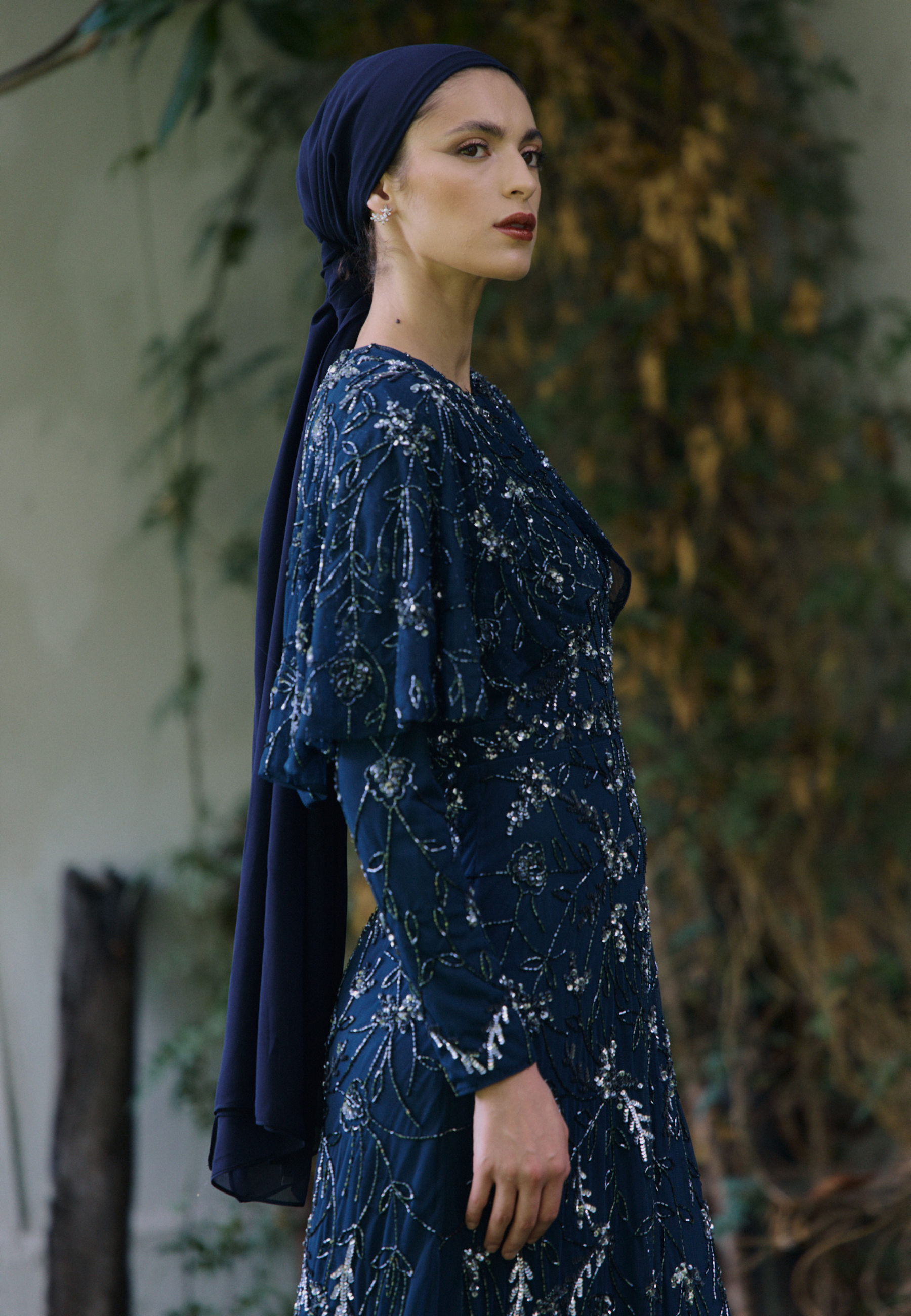 Soraya Modest Embellished Sequin Maxi Dress | MTZ250801