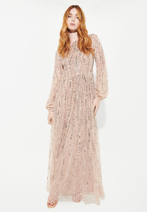 
                  
                    YARA MODEST EMBELLISHED SEQUIN MAXI DRESS | BTM231204
                  
                