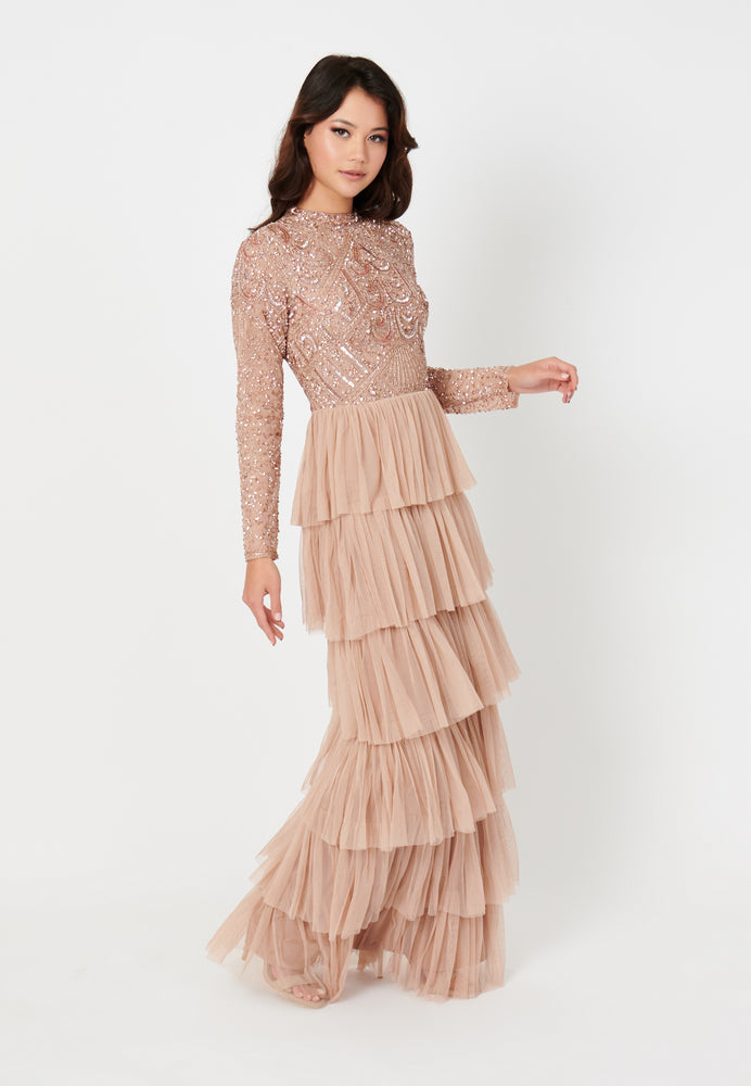 
                  
                    Maryisa Olive Modest Embellished Sequin Dress
                  
                