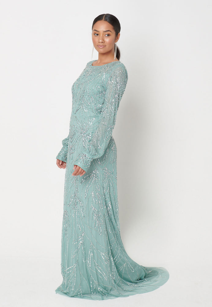 
                  
                    Naely Modest Embellished Sequin Dress
                  
                